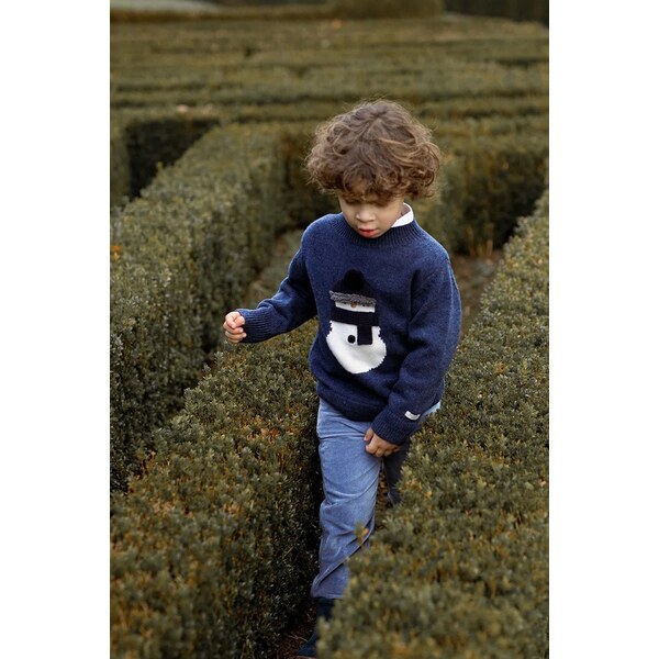 Vlnený detský svetrík Donsje Denn Merino Wool Sweater Snowman 65969342
