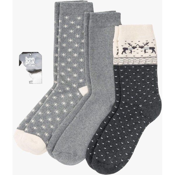 bonprix Termo ponožky (3 ks) z bio bavlny, farba šedá 46150277