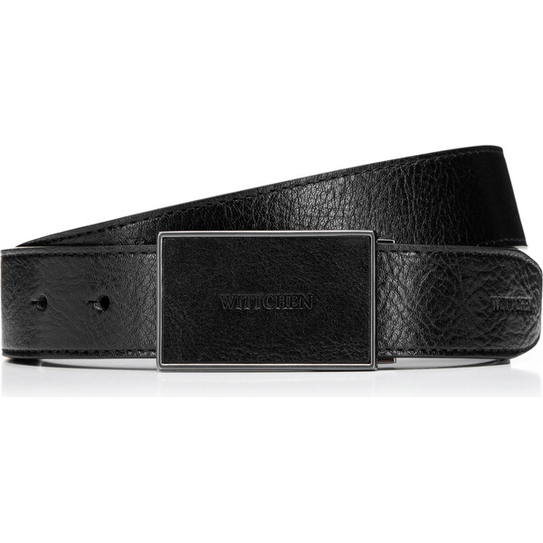 Wittchen Pánsky kožený čierny opasok s koženou prackou – elegancia s 66897847