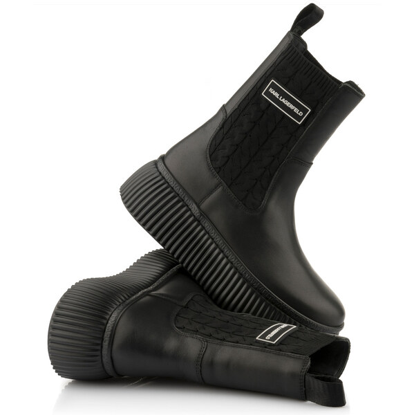 ČLENKOVÁ OBUV KARL LAGERFELD KREEPER LO KABLE KNIT BOOT 67047566