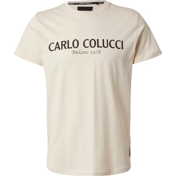Carlo Colucci Tričko Di Comun béžová / čierna 65979193