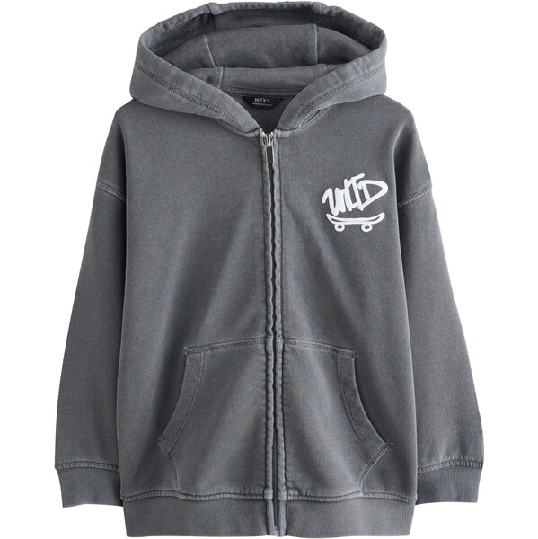 Next Tepláková bunda čadičová / biela 65980977