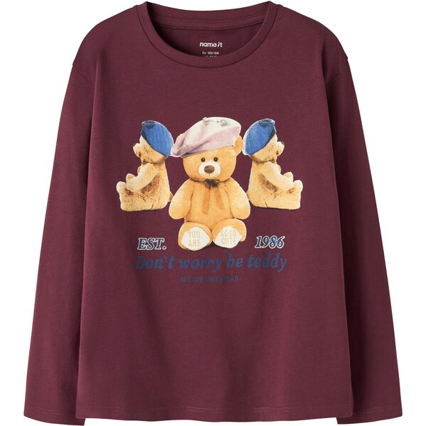 NAME IT Tričko NKFRYCCAS piesková / indigo / burgundská 65981519