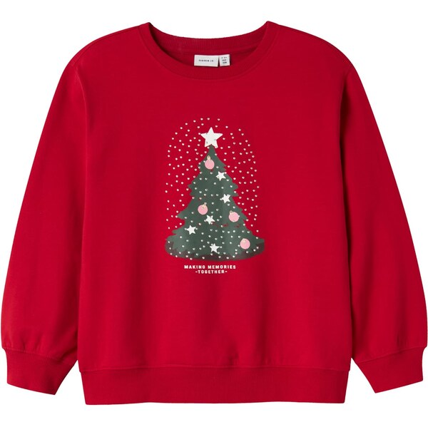 NAME IT Mikina NKFRILI jedľová / ružová / červená / biela 65981536