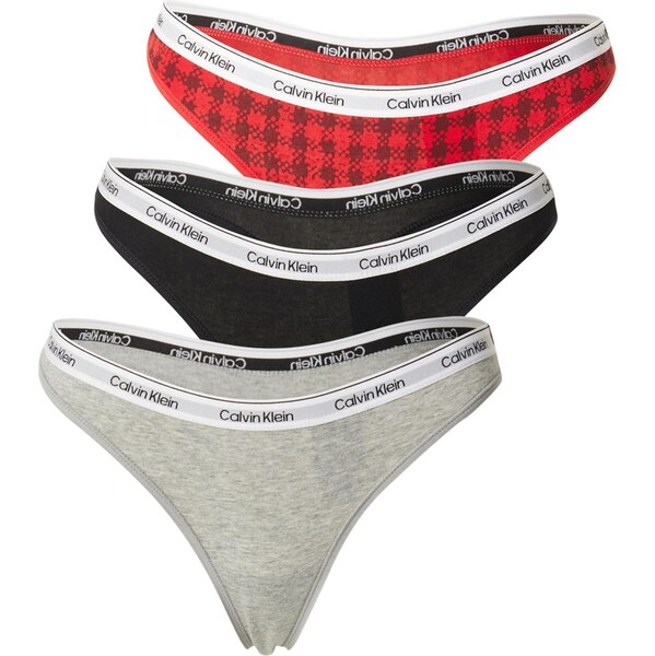 Calvin Klein Underwear Tangá sivá melírovaná / červená / čierna / 65981783