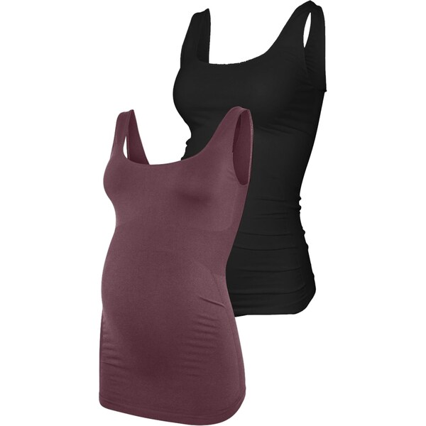 MAMALICIOUS Športový top MLHEAL vínovo červená / čierna 65982057