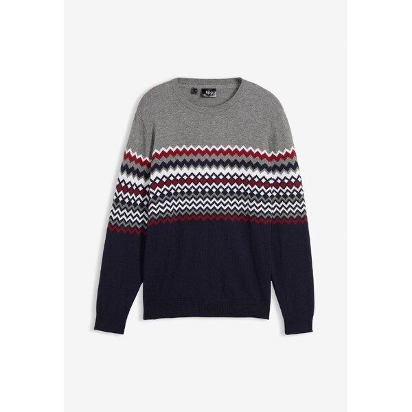 bonprix Nórsky pulóver s bavlnou, farba šedá 44790467