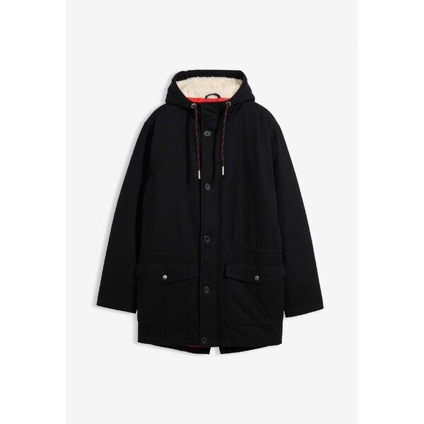bonprix Parka bunda, zimná s kožušinovou podšívkou, farba čierna 44791358