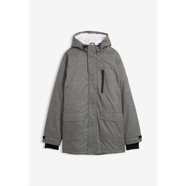 bonprix Funkčná bunda parka s kožušinovým flísom, farba šedá 44793321