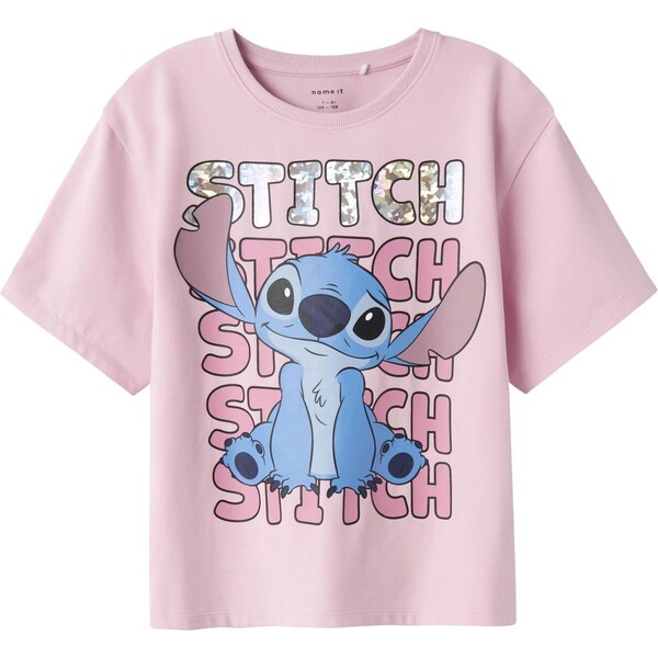 NAME IT Tričko NKFNyri Stitch svetlomodrá / staroružová / svetloružová 65992793