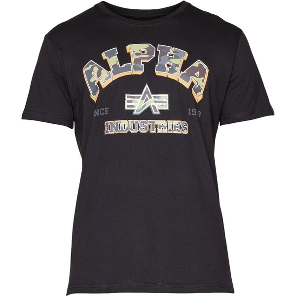 ALPHA INDUSTRIES Tričko College tmavosivá / kaki / svetlooranžová / 65992894