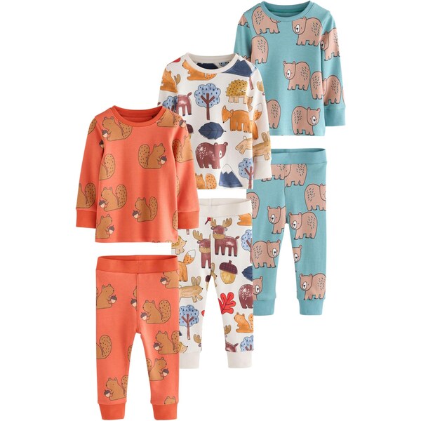 Next Pyžamo svetlomodrá / brokátová / oranžová / biela 65993282