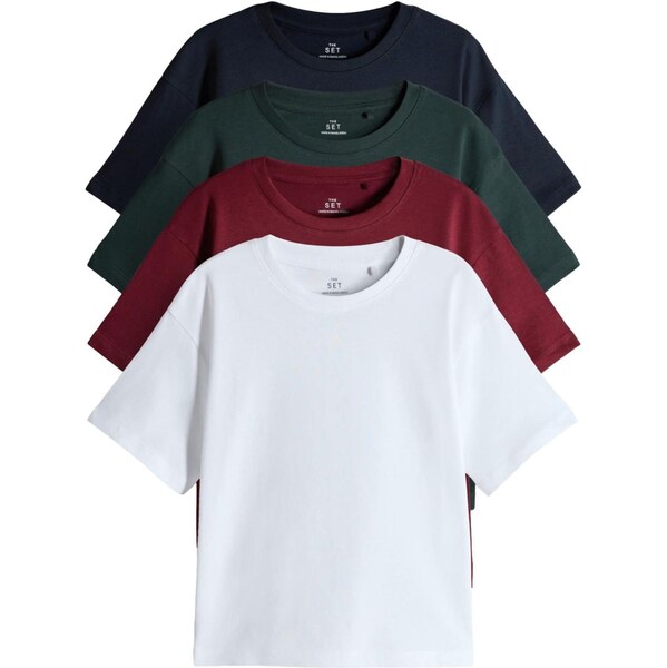 The Set Tričko námornícka modrá / jedľová / červená / biela 65993444
