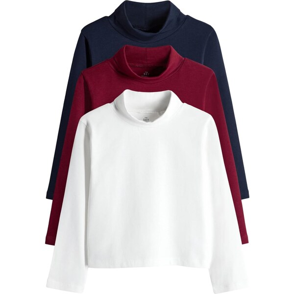 The Set Tričko námornícka modrá / vínovo červená / biela 65993446