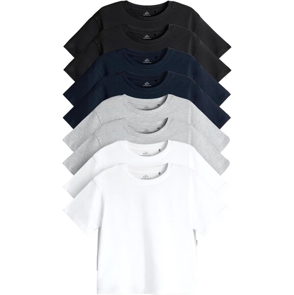 The Set Tričko námornícka modrá / sivá melírovaná / čierna / biela 65993571