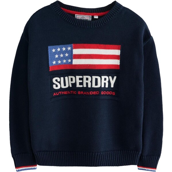Superdry Sveter námornícka modrá / červená / biela 65993580
