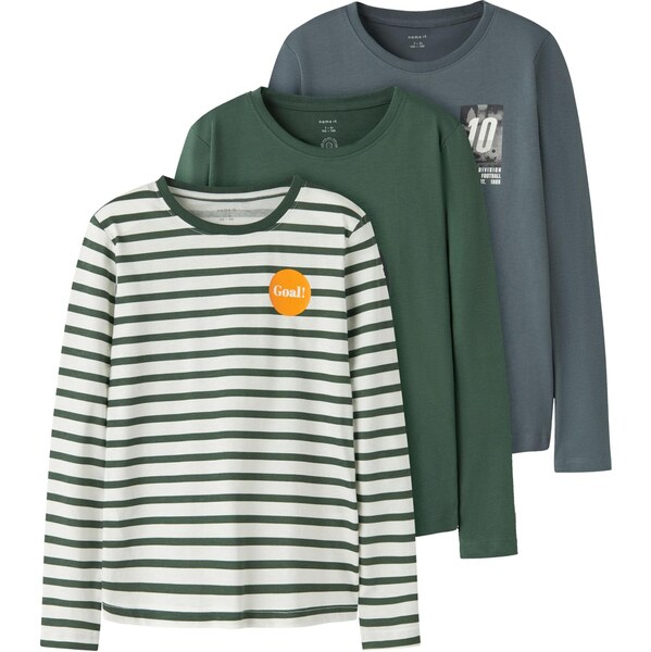 NAME IT Tričko NKMNIKOLAI dymovo modrá / tmavozelená / svetlooranžová 65993642