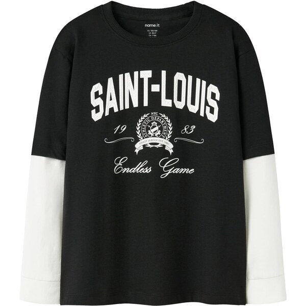 NAME IT Tričko NKMROBIN čierna / biela 65993645