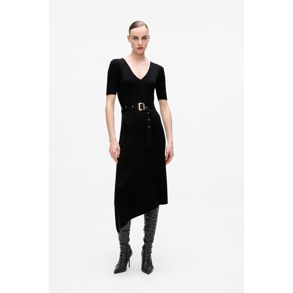 ŠATY KARL LAGERFELD BELTED KNIT DRESS 65992946