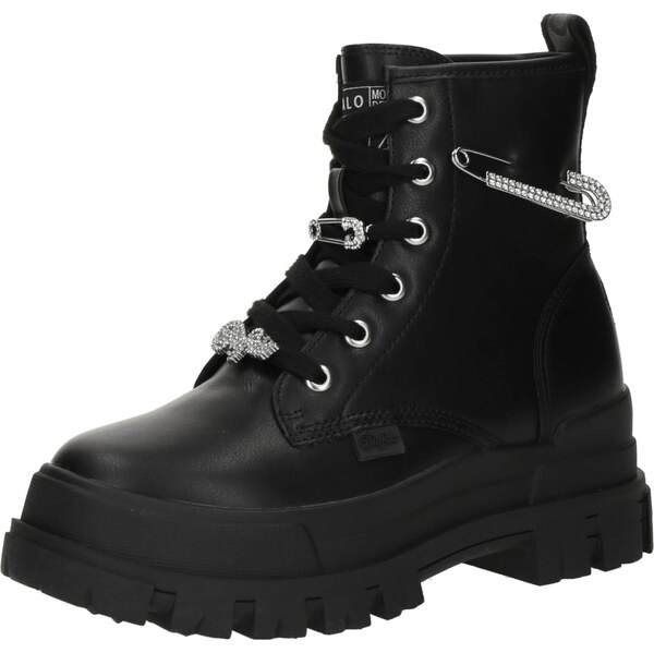 BUFFALO Šnurovacie členkové čižmy ASPHA čierna 65993963