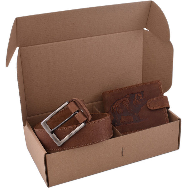 Mercucio Poľovnícky darčekový set diviak - pánska peňaženka 2911906 a 65993763