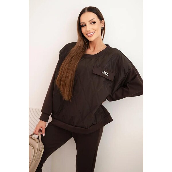 MladaModa Viskózová tepláková súprava s prešívanou mikinou model 25478 66073804