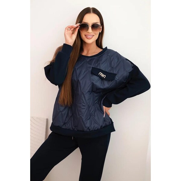 MladaModa Viskózová tepláková súprava s prešívanou mikinou model 25478 66073807