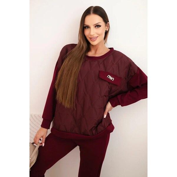 MladaModa Viskózová tepláková súprava s prešívanou mikinou model 25478 66073809