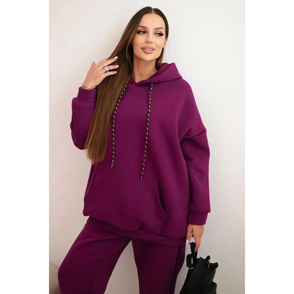 MladaModa Zateplená tepláková súprava s klokankou a kapucňou model 66073817