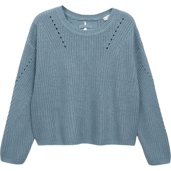 MANGO TEEN Sveter Zigui modrosivá 66002083
