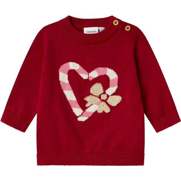 NAME IT Sveter NBFREAMO svetlohnedá / svetloružová / červená / biela 66002118