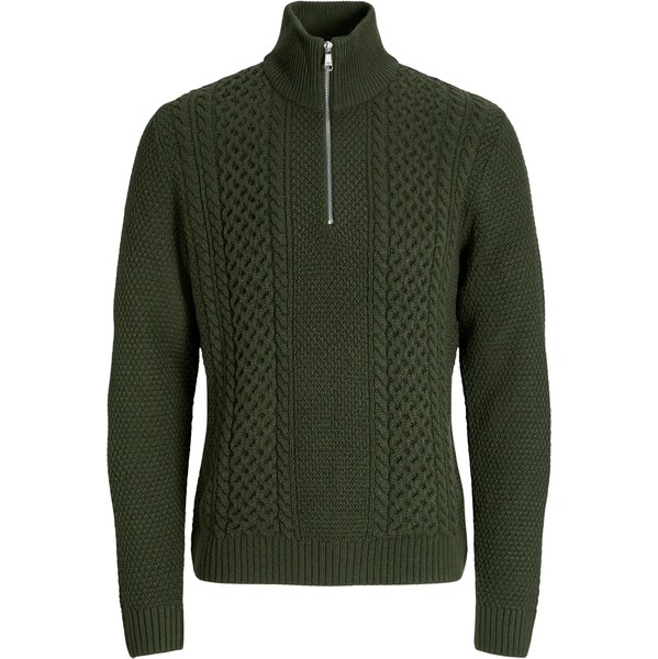 JACK & JONES Sveter JJPaul tmavozelená 66002154