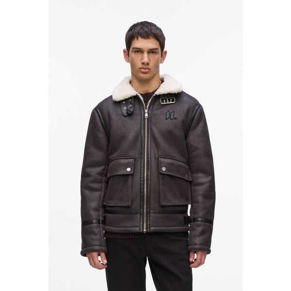 BUNDA KARL LAGERFELD KL MONOGRAM SHEARLING JACKET 66001860