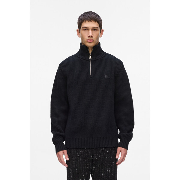 SVETER KARL LAGERFELD KL HALF ZIP WOOL TURTLENECK 66001869