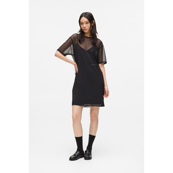 ŠATY KARL LAGERFELD JEANS KLJ JERSEY X MESH DRESS 66001828