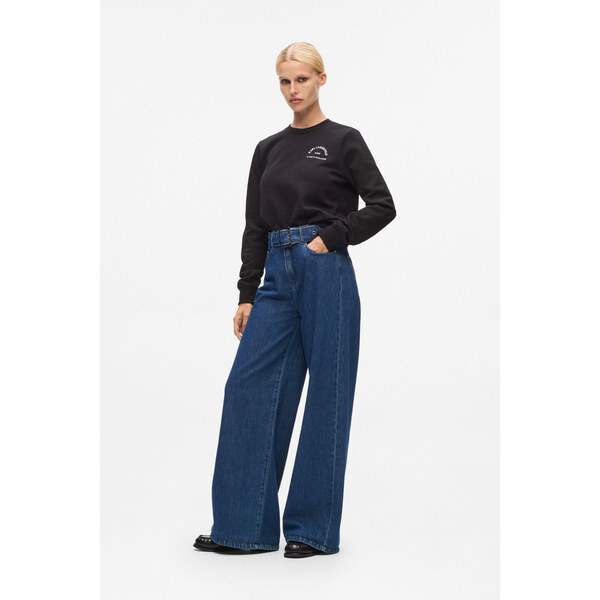 DŽÍNSY KARL LAGERFELD BELTED WIDE LEG DENIM PANTS 66001879