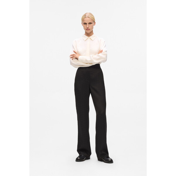 NOHAVICE KARL LAGERFELD LOGO JACQUARD CIGARETTE PANTS 66001887
