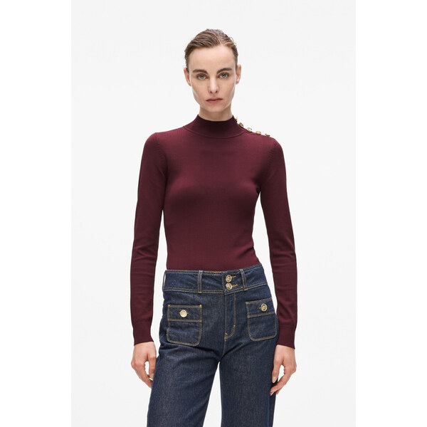 SVETER KARL LAGERFELD BUTTON DETAIL MOCK NECK 67047582