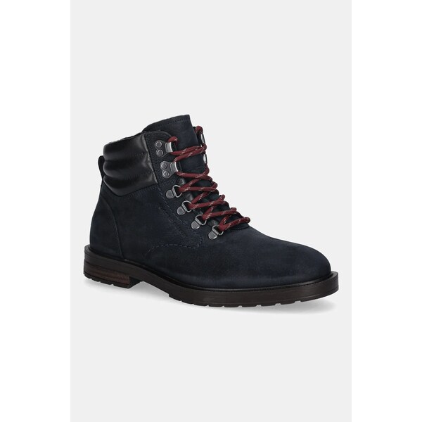 Nubukové topánky Tommy Hilfiger CLEATED HILFIGER WRM HOOK BOOT 66016872