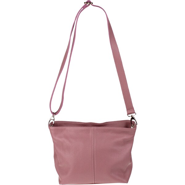 Ružová kožená talianska crossbody kabelka Batilda Rosa Scura 21267383