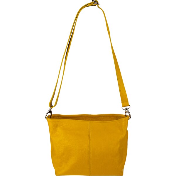 Žltá kožená talianska crossbody kabelka Batilda Gialla Chiaro 14297614