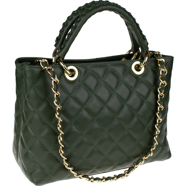 Zelená kožená talianska kabelka Xenia Verde Scura NovaKabelka.sk 61211141