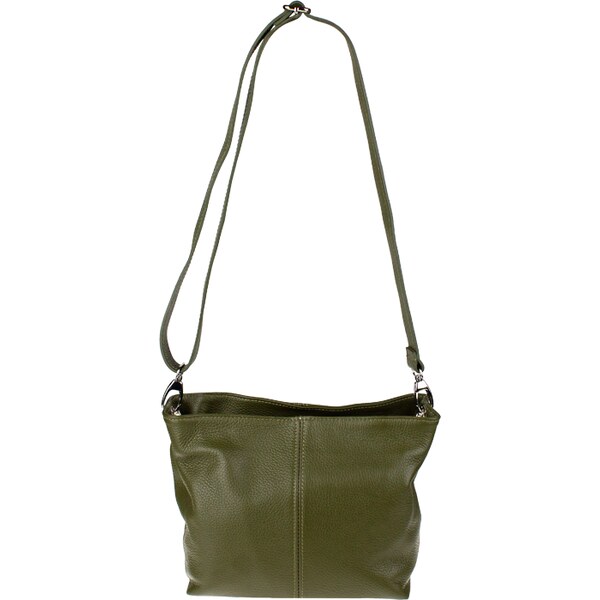 Zelená kožená talianska crossbody kabelka Batilda Verde Prima 3631906