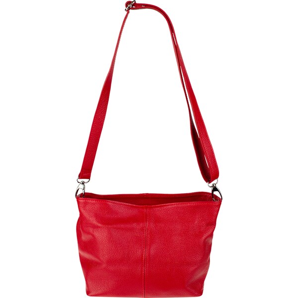 Červená kožená talianska crossbody kabelka Batilda Rosso NovaKabelka 382832