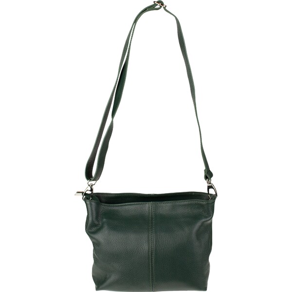 Zelená kožená talianska crossbody kabelka Batilda Verde Scura 18170629