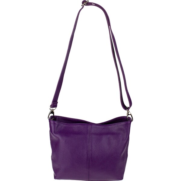 Fialová kožená talianska crossbody kabelka Batilda Viola NovaKabelka 20420426