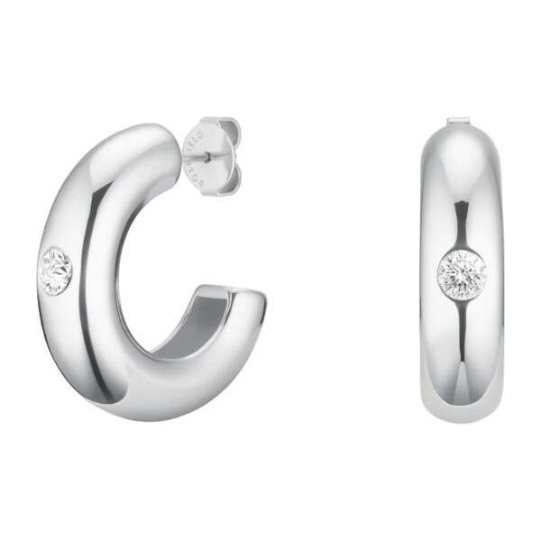 Rosefield Štýlové oceľové kruhy s kryštálom Solitaire JEBCS-J1201 66590356