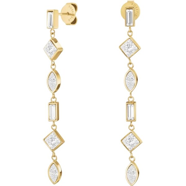 Rosefield Originálne pozlátené náušnice s čírymi kryštálmi Pendant 66579237