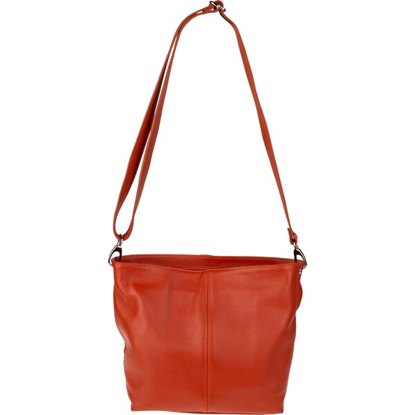 Oranžová kožená talianska crossbody kabelka Prisca Arancione 43654363