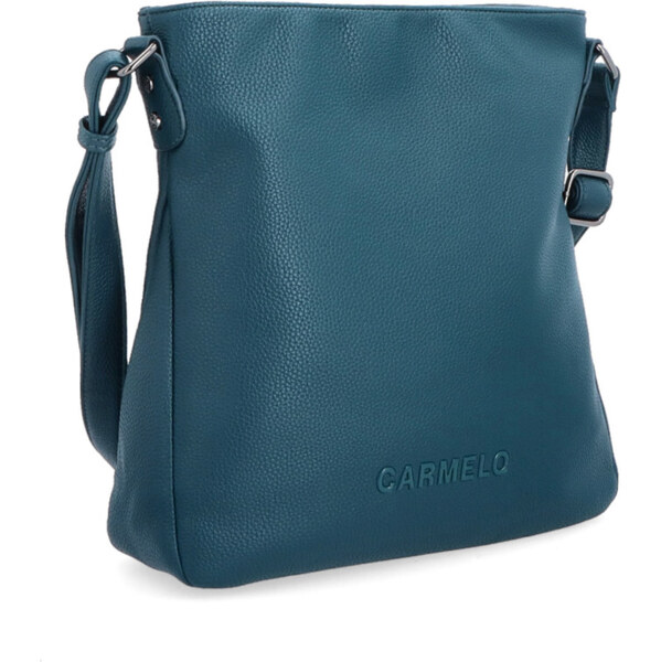 Kabelka zo syntetickej kože crossbody Carmelo zelená 4271 PE 64020336